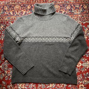 Eddie Bauer 100% Lambswool Gray Turtleneck Sweater